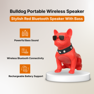 CH-M12 Bulldog Portable Wireless Speaker- Red